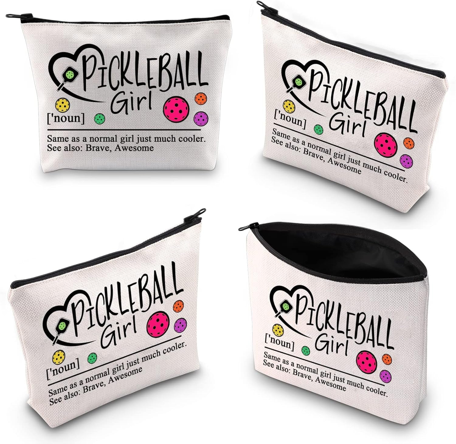 Pickleballs Makeup Bag Pickle Ball Player Gift Pickleballs Lover Gifts Pickleball Cosmetic Bag (Pickleballs)