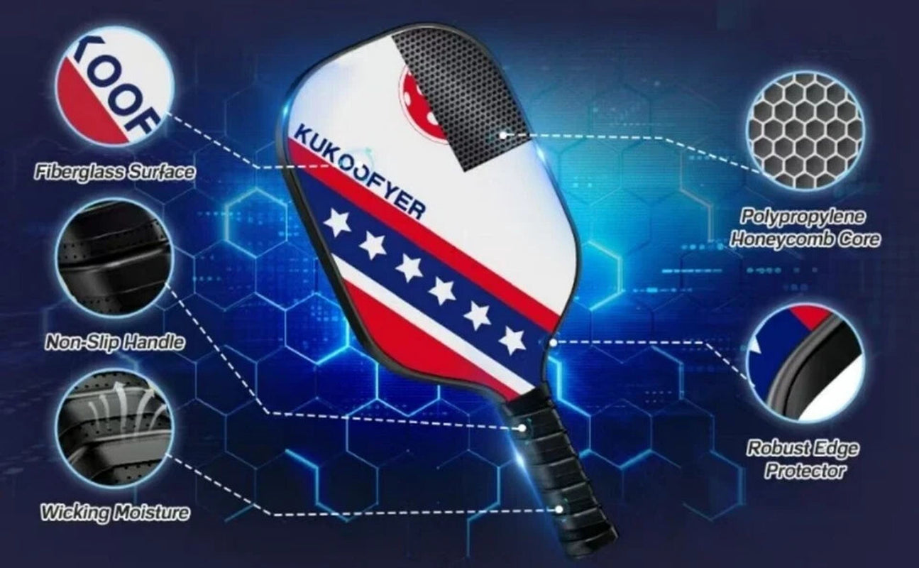 Pickleball Paddles, USAPA Approved Fiberglass Pickleball Paddle Handle Set, Incl