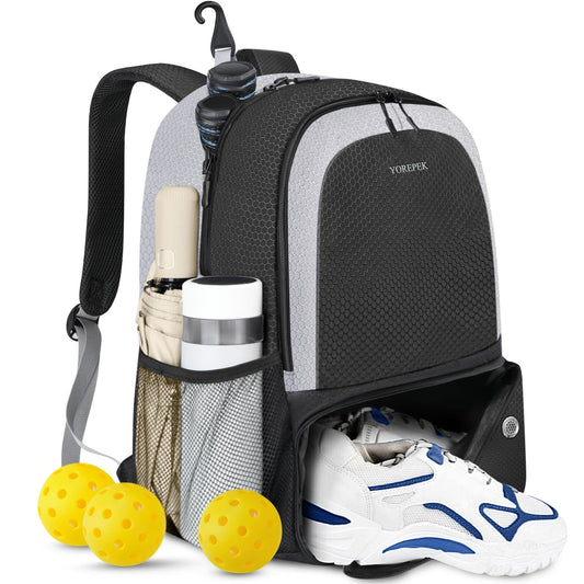 Pickleball Bag Backpack with Shoe Compartment, Fence Hook for Men Women, Larg...