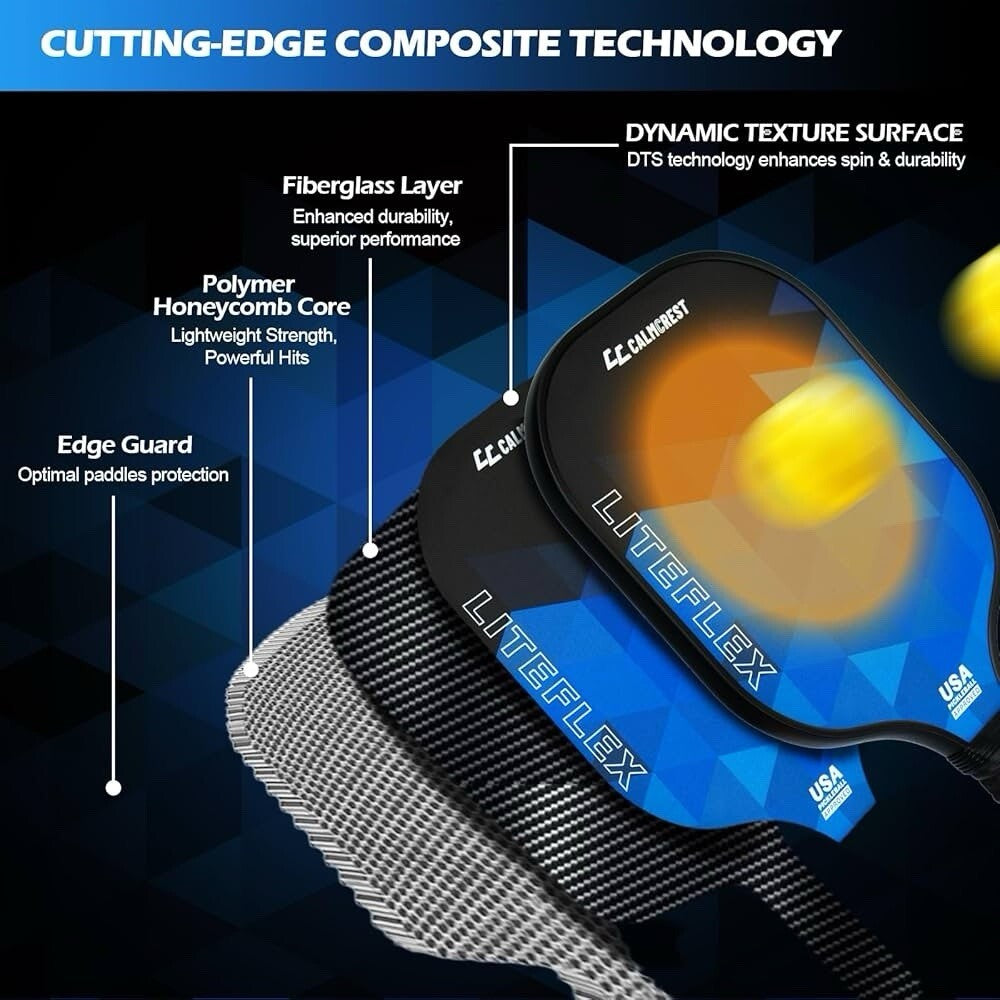Econour Pickleball Paddles Set of 2 - USAPA Approved Fiberglass Pickleball Paddl