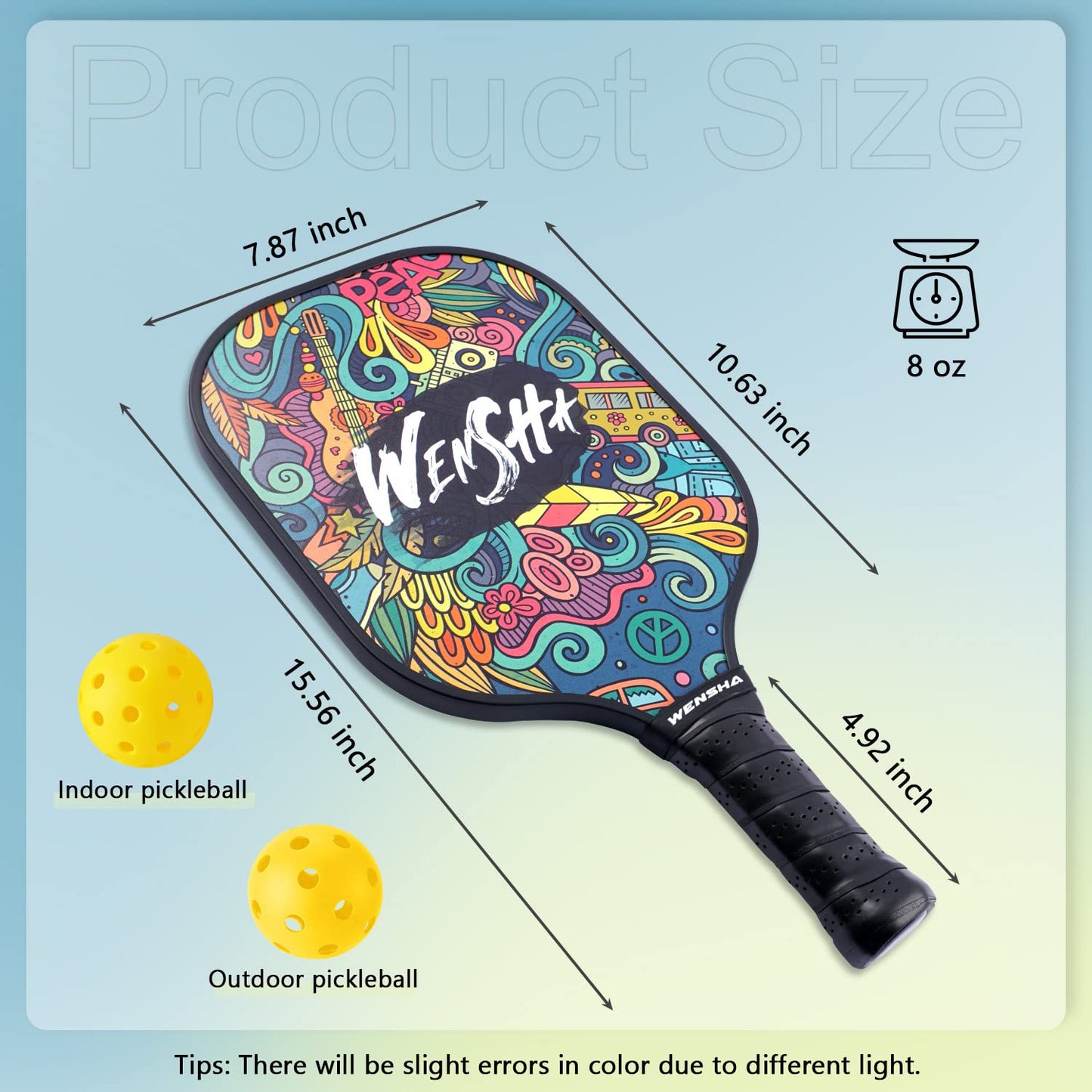 Pickleball Paddles - Pickleball Raquette Set of 2 Pickleball Rackets 4 Pickleballs Outdoor Indoor Portable Bag Polypropylene Honeycomb Core Graphite Surface Pickleball Set Gift for Women Men Adults