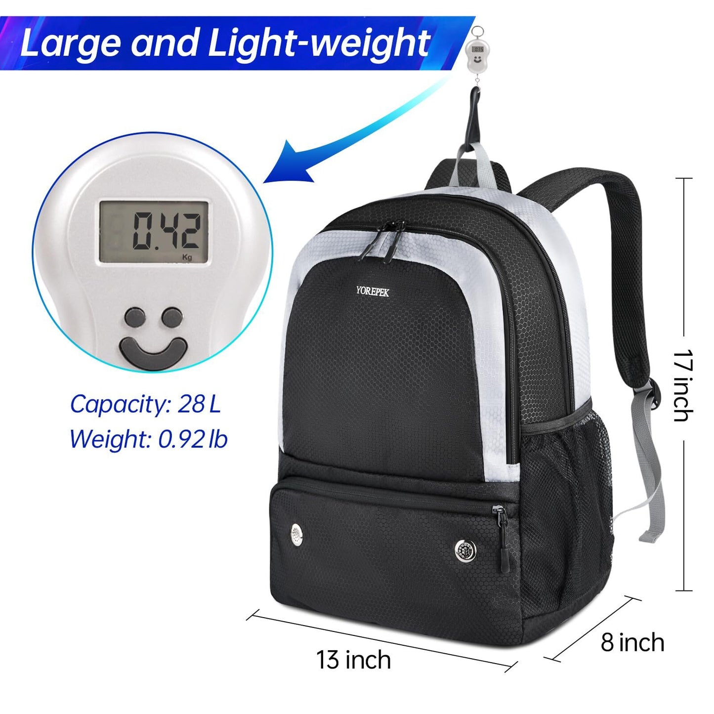 Pickleball Bag Backpack with Shoe Compartment, Fence Hook for Men Women, Larg...