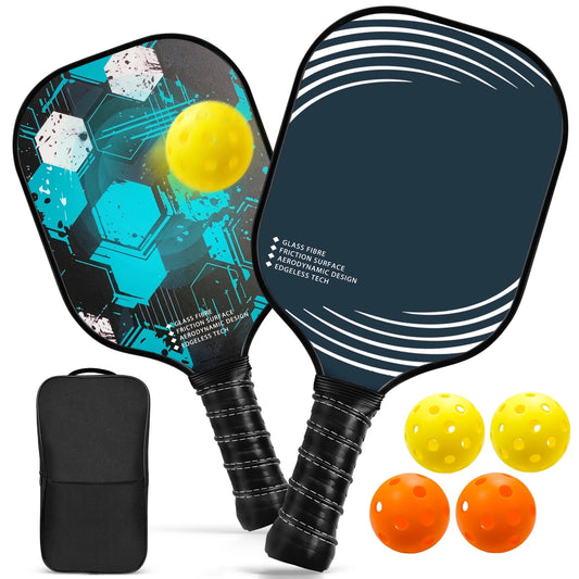 Pickleball Paddle Set for Indoor & Outdoor Fun, Lightweight & Durable, Family-Friendly, USAPA Approved, Includes 2 Paddles & 4 Balls