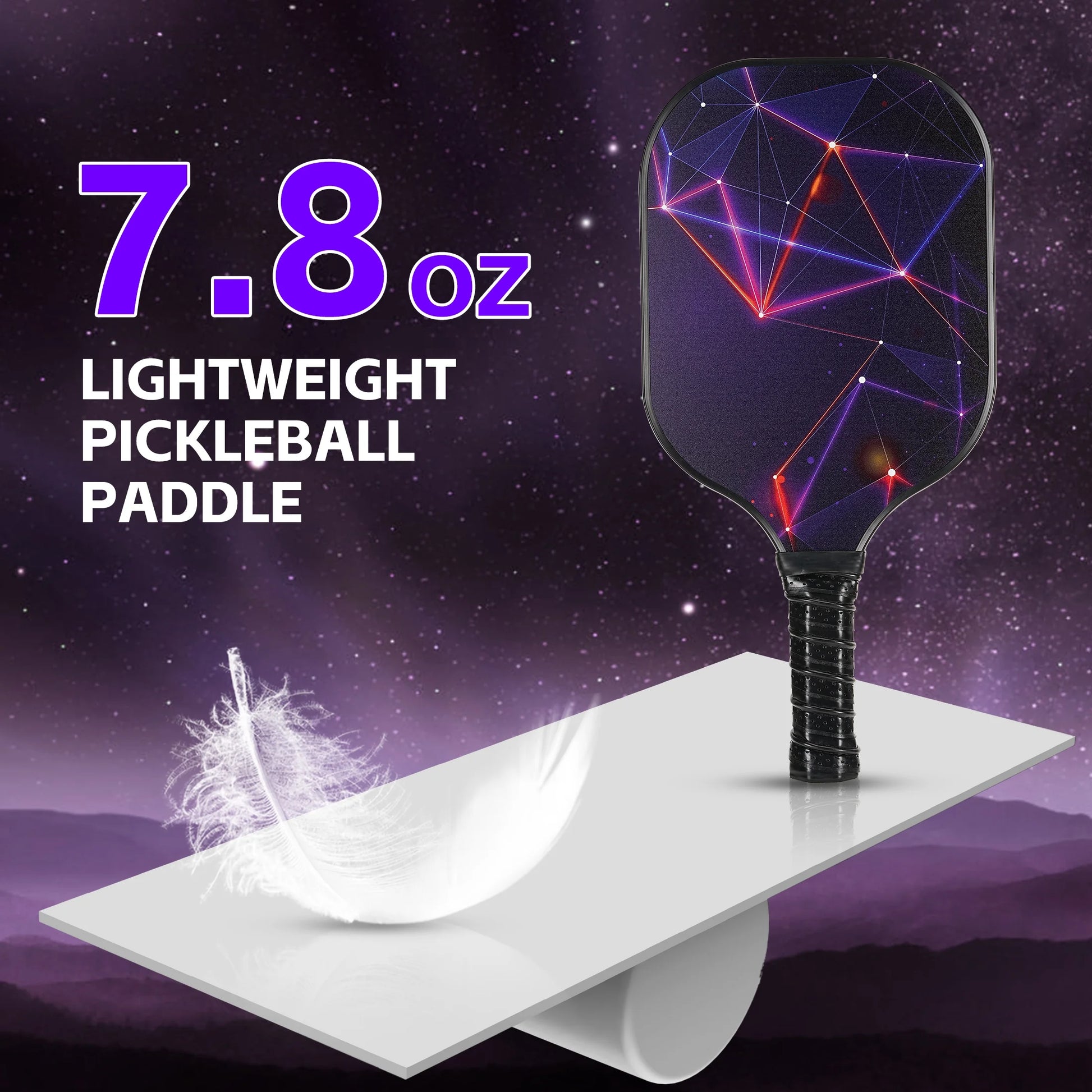 Pickleball Paddles,Usapa Approved Carbon Fiber Surface Pickleball Set of 2 with 4 Pickleball Balls for Beginners & Pros