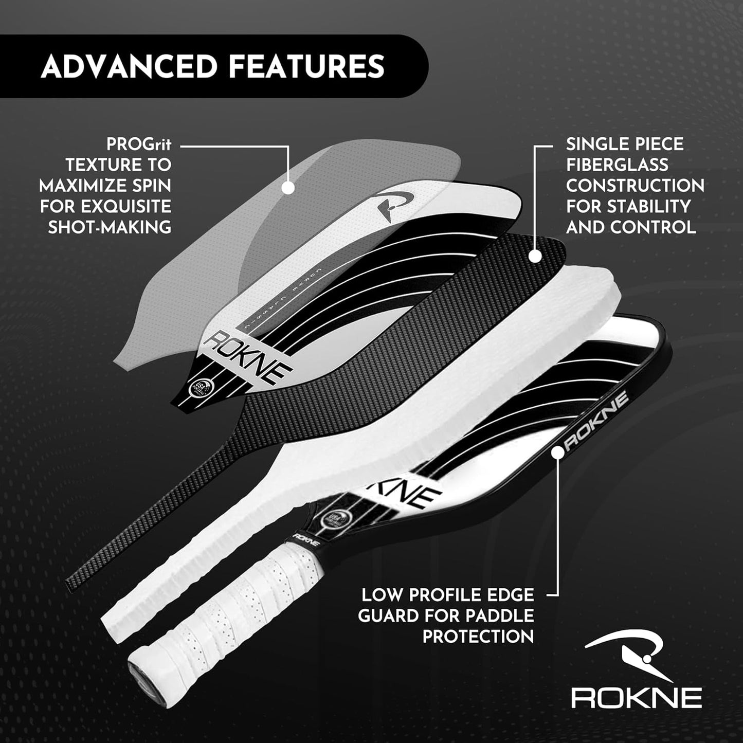 Curve Classic Pickleball Paddle | USAPA Approved Fiberglass Pickleball Paddles | Elevate Your Game with Precision Engineering & Comfort | Progrit Texture for Max Spin & Power | Paddle