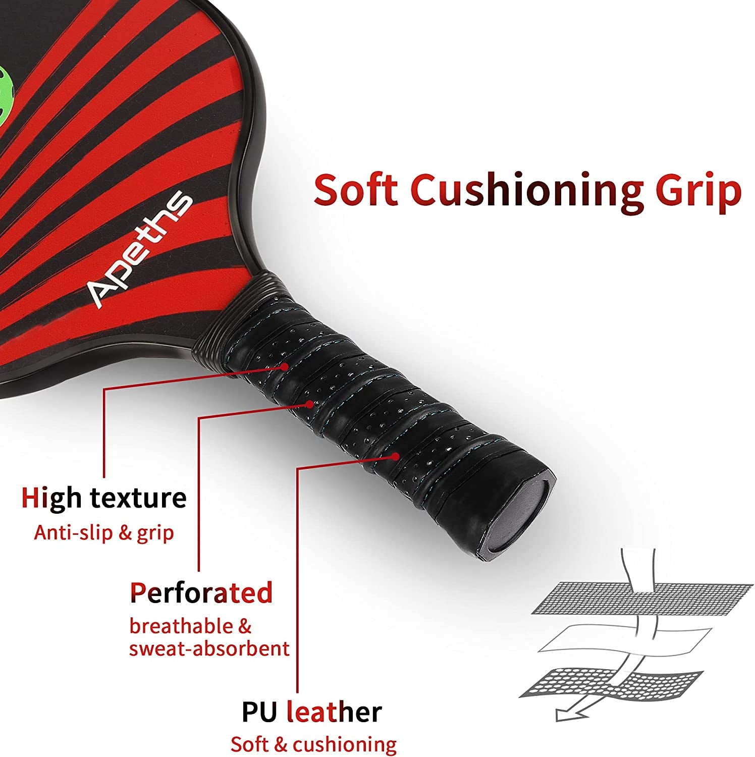 Pickleball Paddle Set, Fiberglass Pickleball Rackets with Cushion Comfort Grip, Pickleball Set of 2 Pickleball Paddles, 4 Balls, 1 Pickleball Bag
