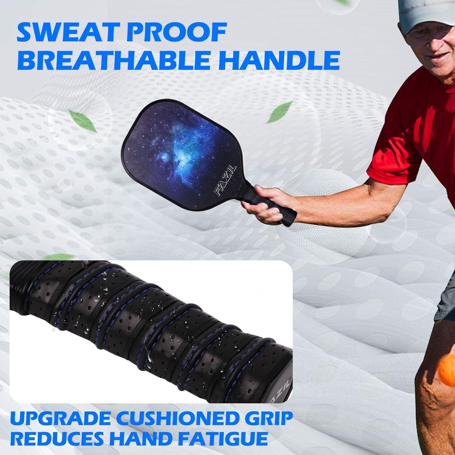 Pickleball Paddle Set - Lightweight Graphite Surface Polypropylene Honeycomb Core Pickleball Racket with Cushion Grip - 4 Pickleball Balls Portable Racquet Cover Case Bag for Indoor Outdoor Play