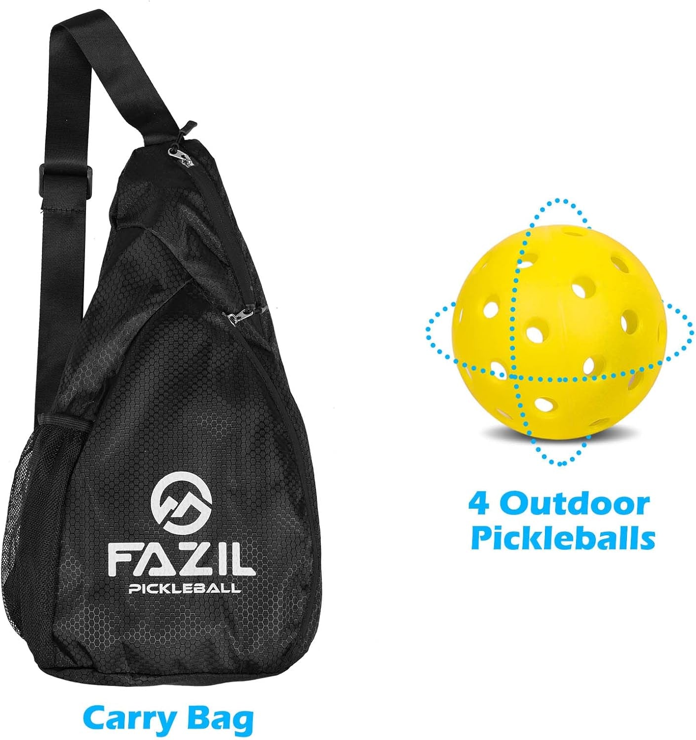 Pickleball Graphite Paddles Set, Lightweight, Beginner to Professional, Men & Women, Indoor/Outdoor, Pickell Paddles and Balls Set，Pickleball Gift Set with Portable Bag, 2 Pack Paddles, 4 Balls