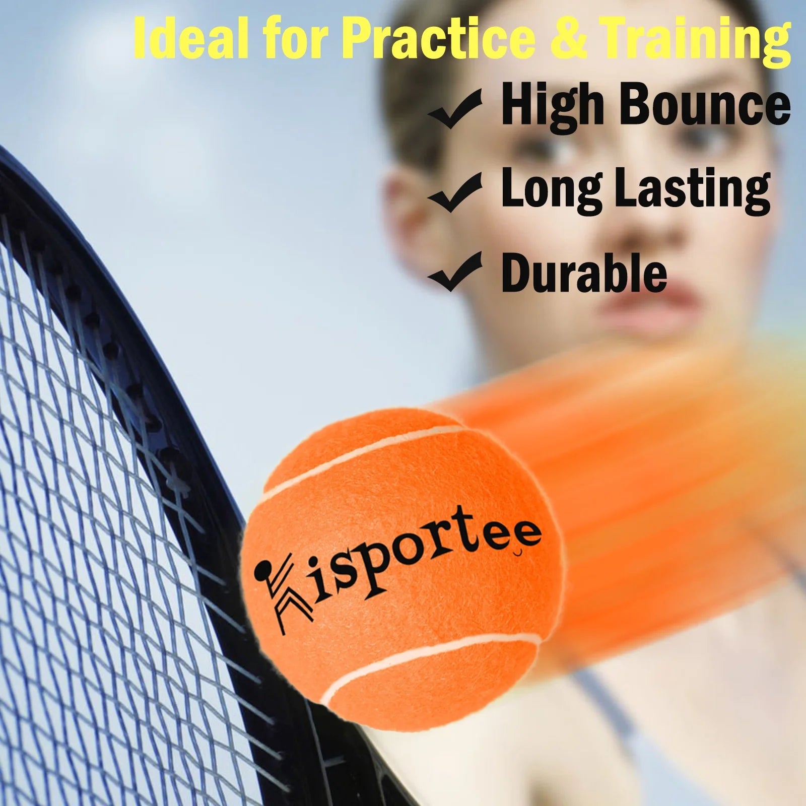 Tennis Balls,  Practice Balls, Tennis Balls for Dog, Come with Mesh Bag for Transport, Dog Tennis Ball, Good for Beginner Practice Exercise (Orange)