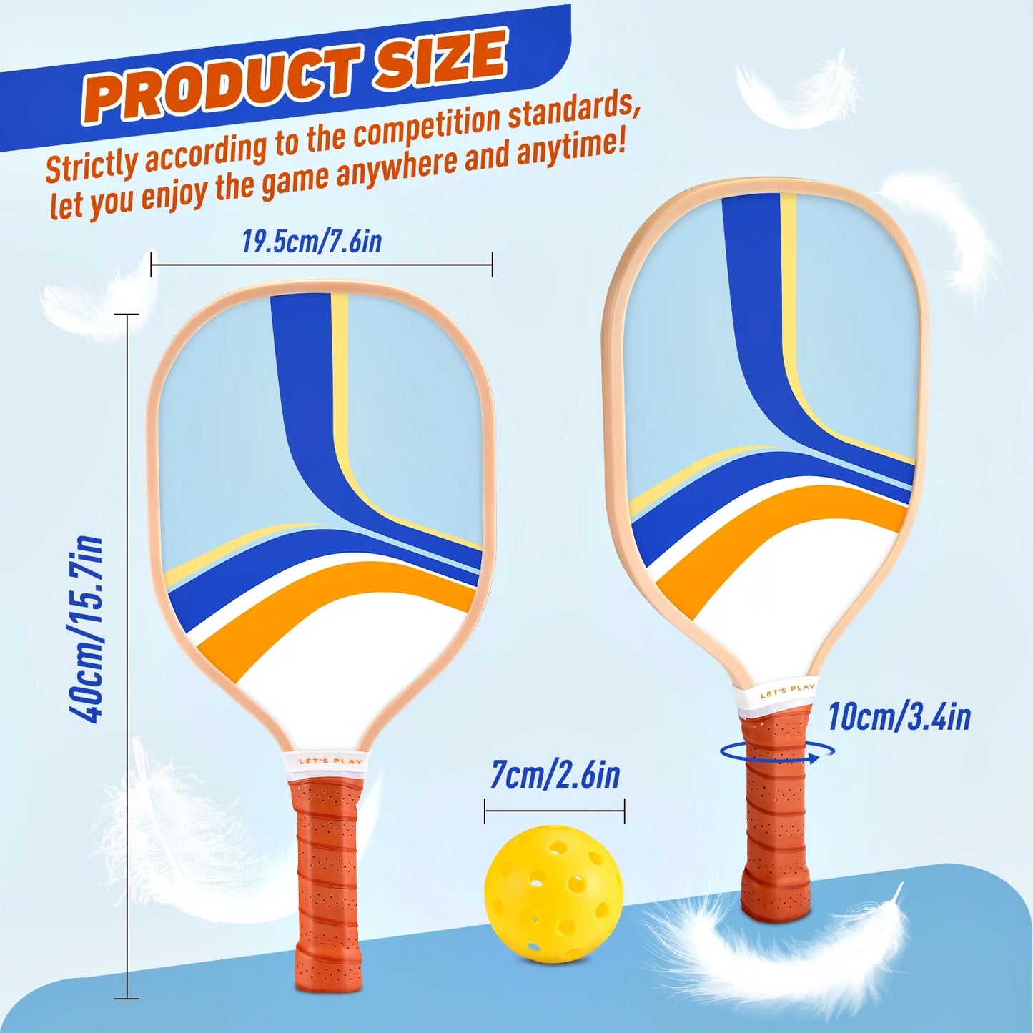Pickleball Paddles, USAPA Approved Pickleball Set of 4, Wooden Paddles, 4 Balls, Pickle Ball Set Gifts for Women Men