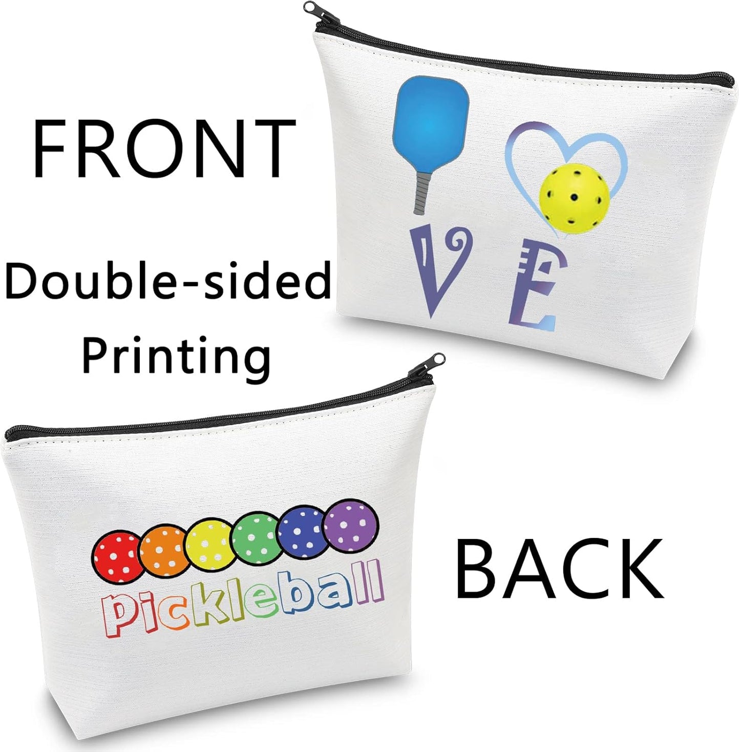 Pickleball Gifts Makeup Bag Pickleball Player Gifts Pickleball Lover Gifts Love Pickleball Cosmetic Bag Travel Pouch (Pickleball Makeup Bag)