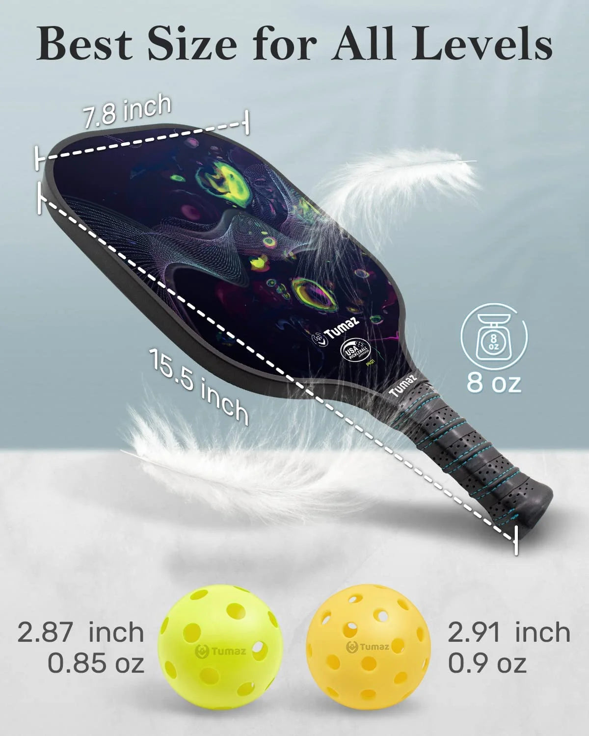 Pickleball Paddles - USAPA Approved Pickle Ball Set with Accessories, Cosmic Swirls