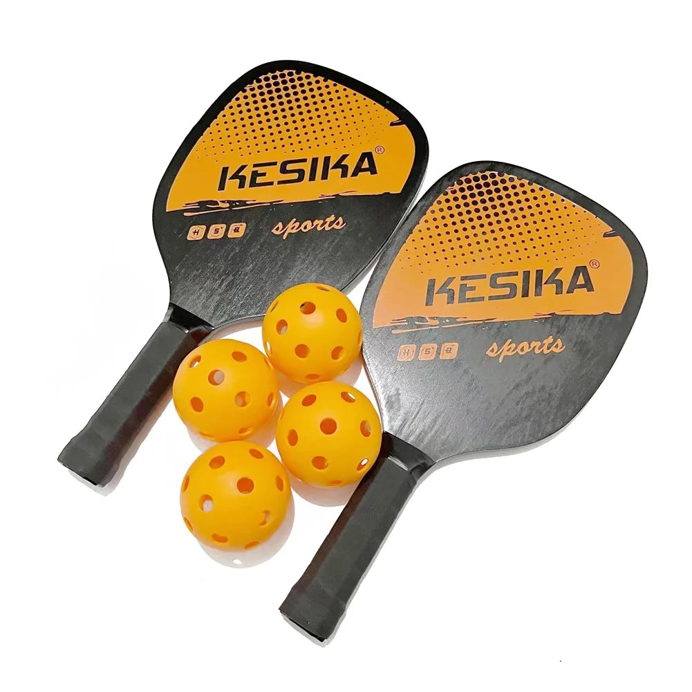 Pickleball Paddle Set Pickleball Rackets Ball Set 2 Rackets & 4 Pickleball Balls with Carrying Bag for Men Women