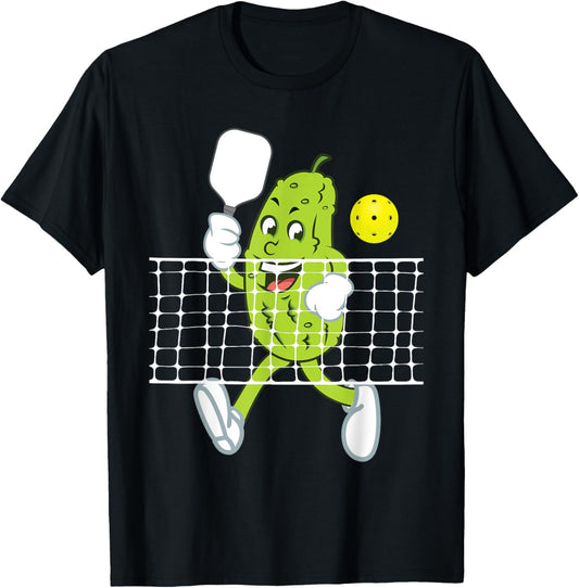 Pickle Playing Pickleball - Funny Pickleball Paddleball T-Shirt