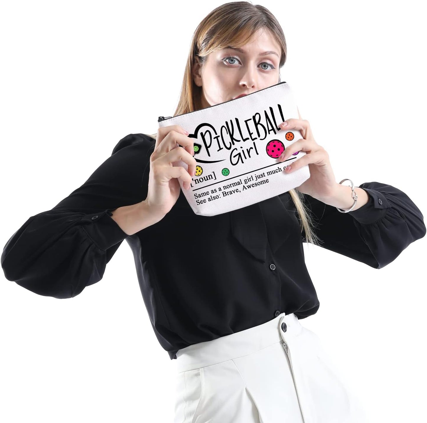 Pickleballs Makeup Bag Pickle Ball Player Gift Pickleballs Lover Gifts Pickleball Cosmetic Bag (Pickleballs)