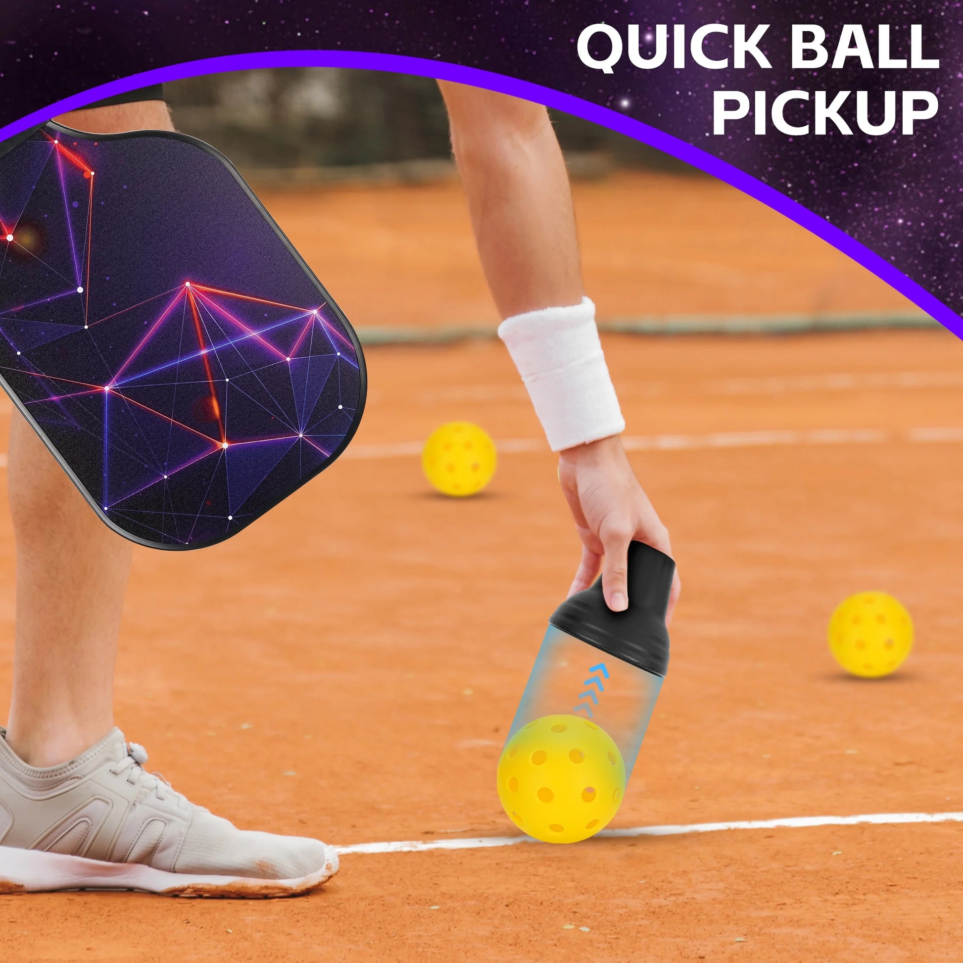 Pickleball Paddles,Usapa Approved Carbon Fiber Surface Pickleball Set of 2 with 4 Pickleball Balls for Beginners & Pros