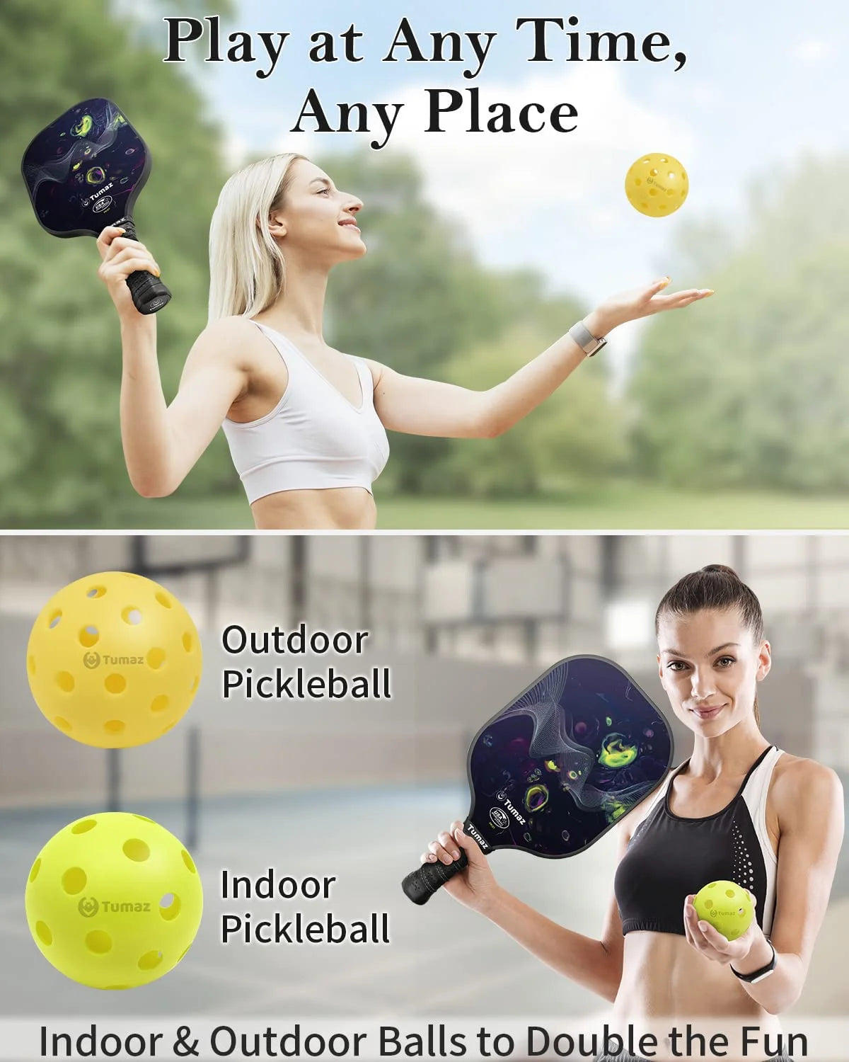 Pickleball Paddles - USAPA Approved Pickle Ball Set with Accessories, Cosmic Swirls